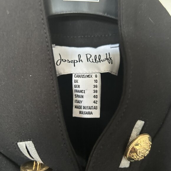 Joseph Ribkoff Designer Statement Fall Military Jacket Coat Size 8 Black - Picture 8 of 15